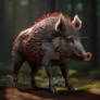 Red boar in a forest