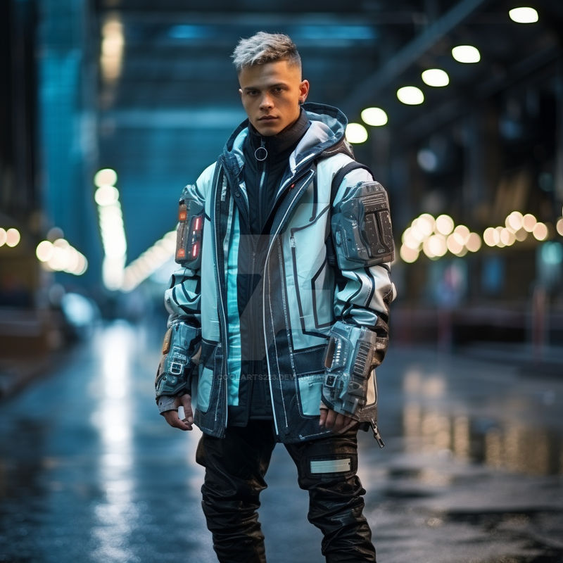 Guy wearing fashion clothes, futuristic style by Coolarts223 on