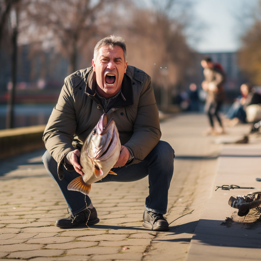 Ashphalant Fish Screaming man with a fish on asphalt road by Coolarts223 on DeviantArt