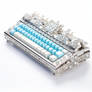 Decorative silver blue keyboard with crystals