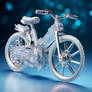 Silver bicycle of Barbie, with crystals