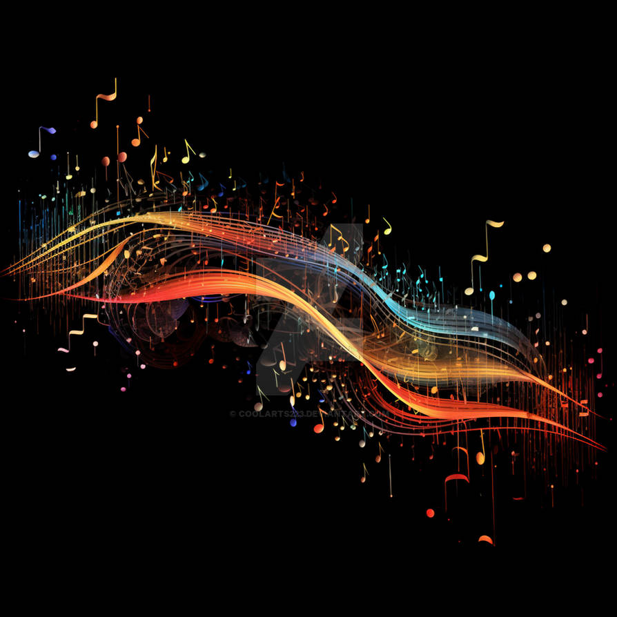 Abstract figure with music notes and sound wave by Coolarts223 on ...