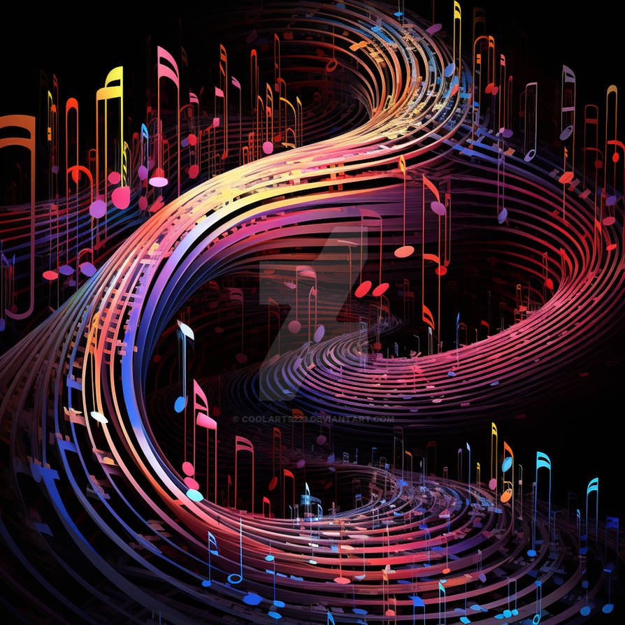 Abstract figure with music notes and sound wave by Coolarts223 on ...
