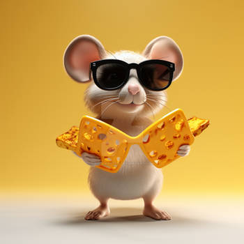 Cool mouse with cheese