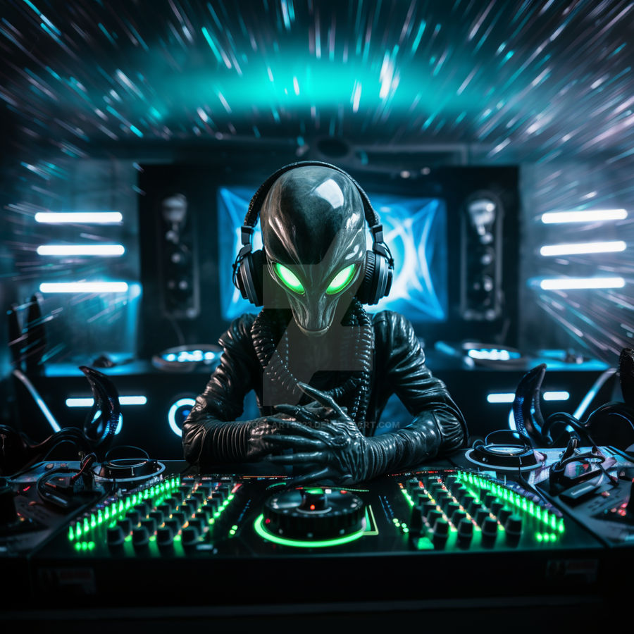 Alien Rave Dj Alien as a DJ in a night club by Coolarts223 on DeviantArt