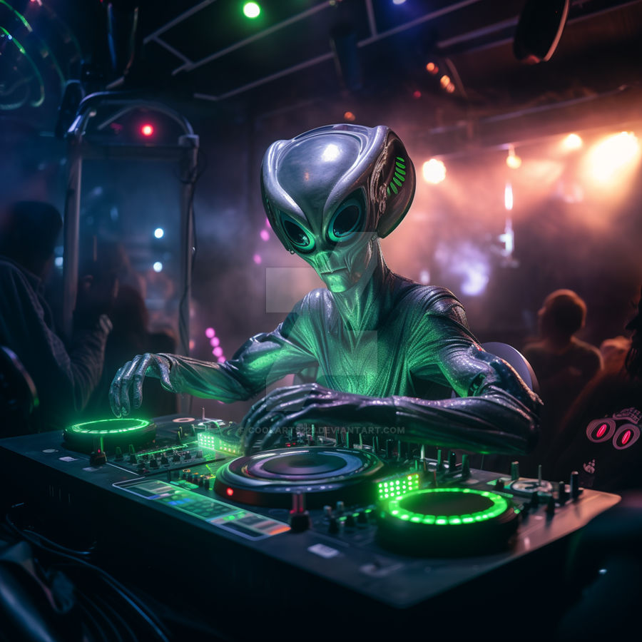 Alien Rave Dj Alien as a DJ in a night club by Coolarts223 on DeviantArt