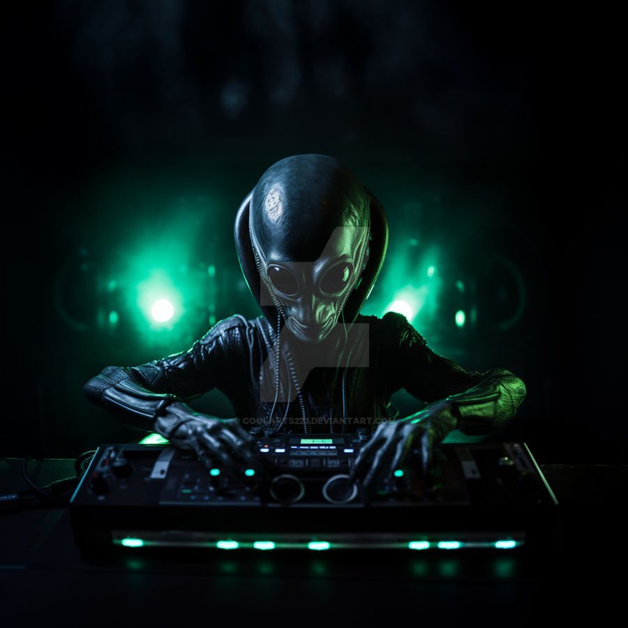Alien as a DJ in a night club by Coolarts223 on DeviantArt
