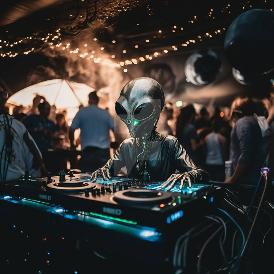 Alien Rave Dj Alien as a DJ in a night club by Coolarts223 on DeviantArt