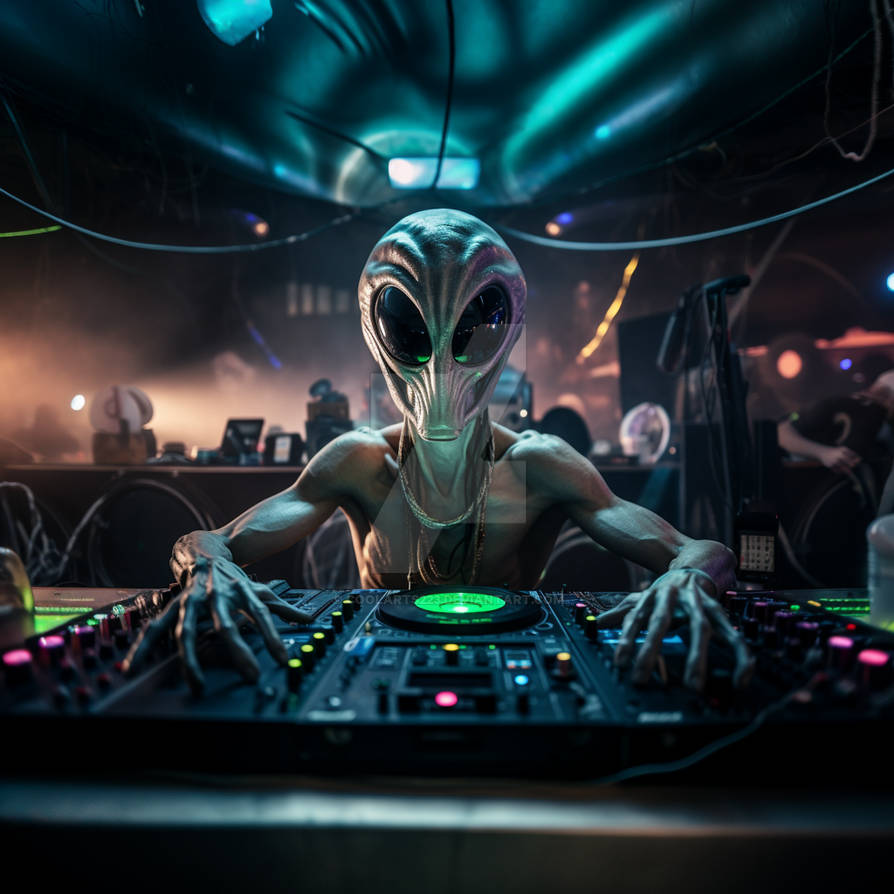 Alien Rave Dj Alien as a DJ in a night club by Coolarts223 on DeviantArt