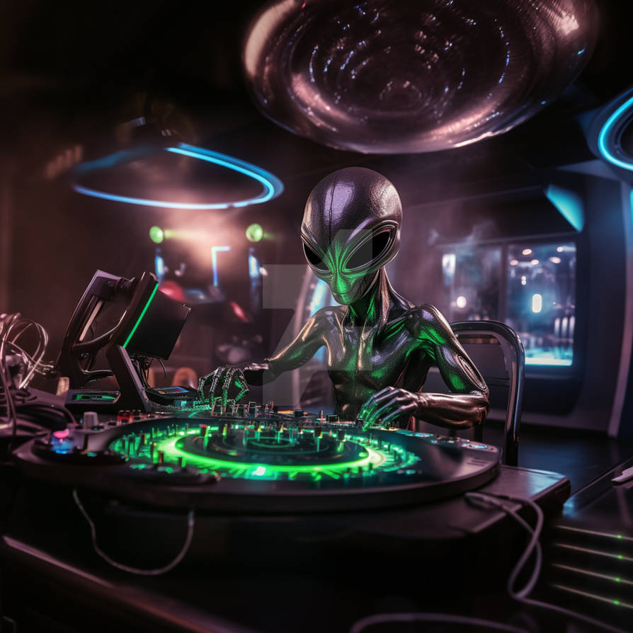 Alien Rave Dj Alien as a DJ in a night club by Coolarts223 on DeviantArt