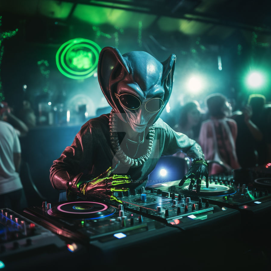 Alien Rave Dj Alien as a DJ in a night club by Coolarts223 on DeviantArt