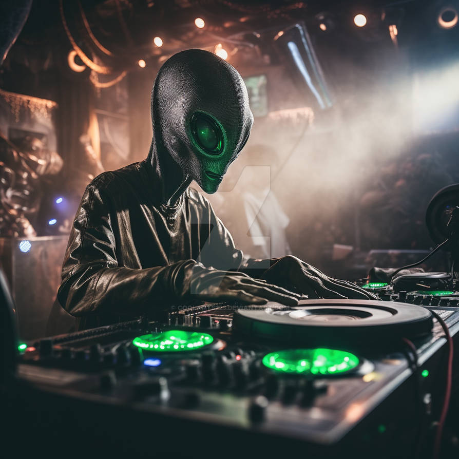 Alien Rave Dj Alien as a DJ in a night club by Coolarts223 on DeviantArt