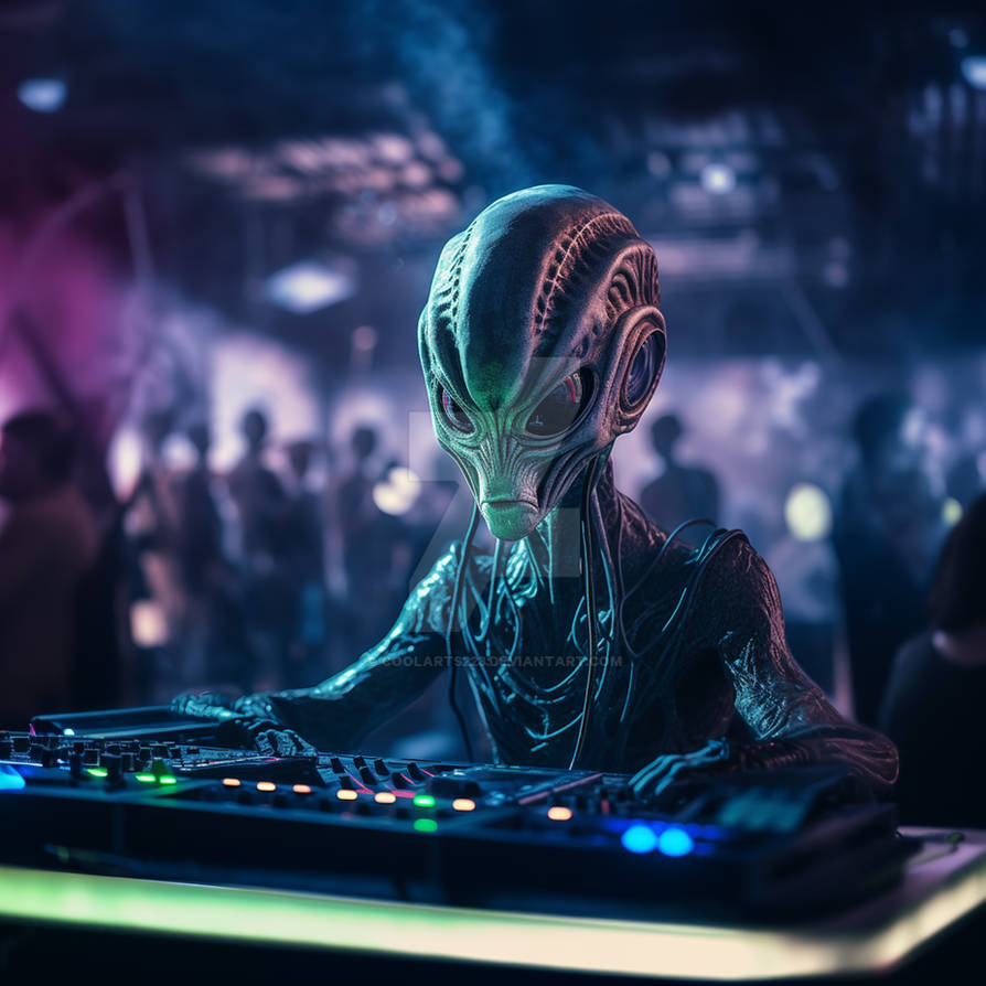Alien as a DJ in a night club by Coolarts223 on DeviantArt