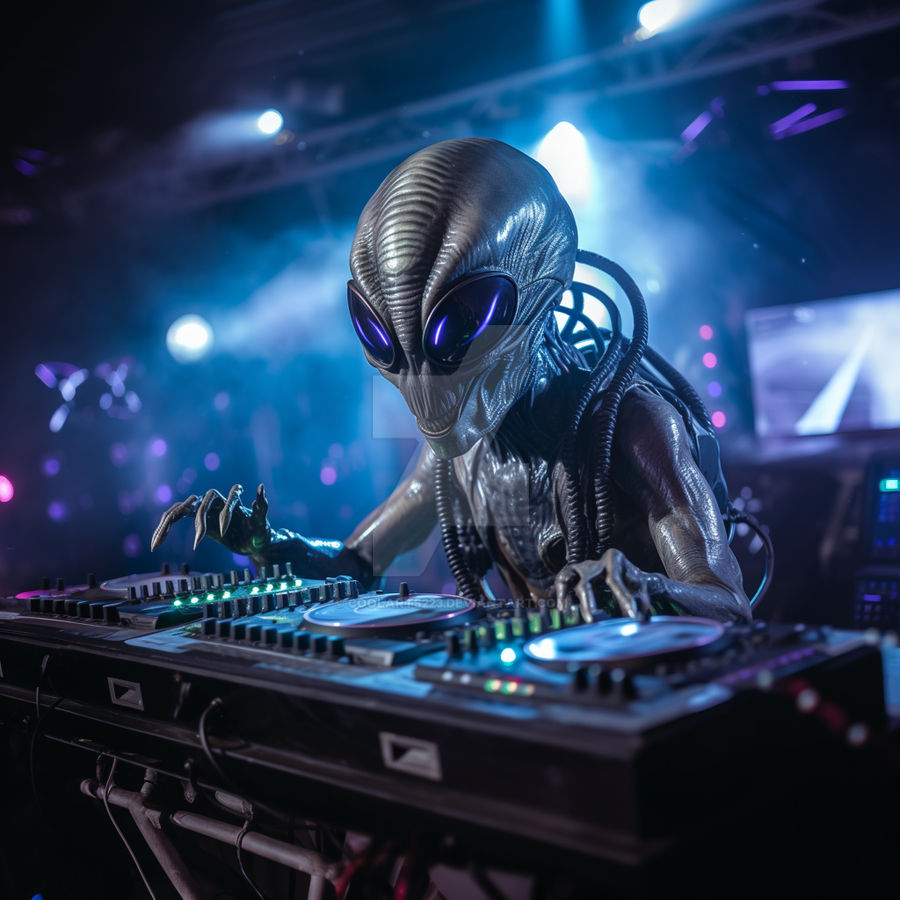 Alien Rave Dj Alien as a DJ in a night club by Coolarts223 on DeviantArt