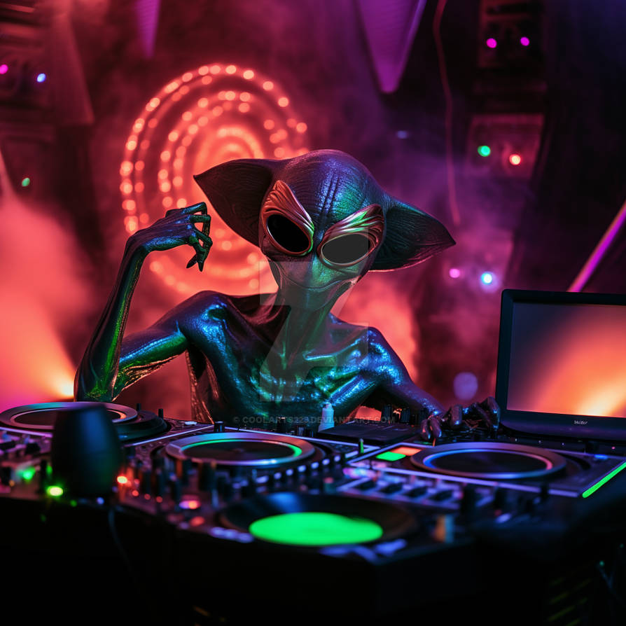 Alien Rave Dj Alien as a DJ in a night club by Coolarts223 on DeviantArt