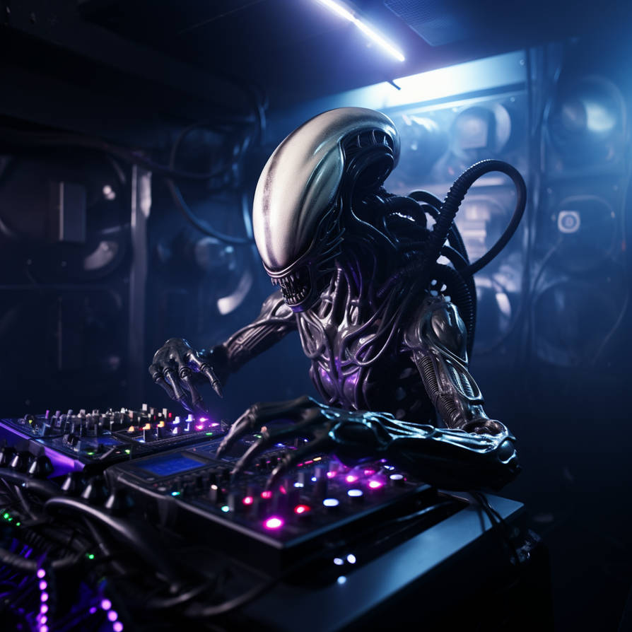Alien Rave Dj Xenomorph alien as a DJ in a night club by Coolarts223 on DeviantArt