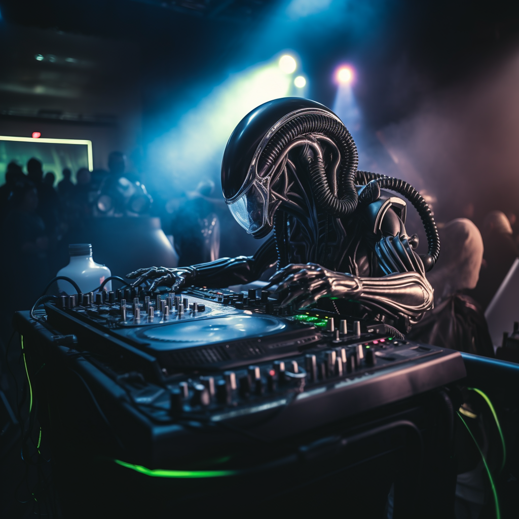 Alien Rave Dj Xenomorph alien as a DJ in a night club by Coolarts223 on DeviantArt