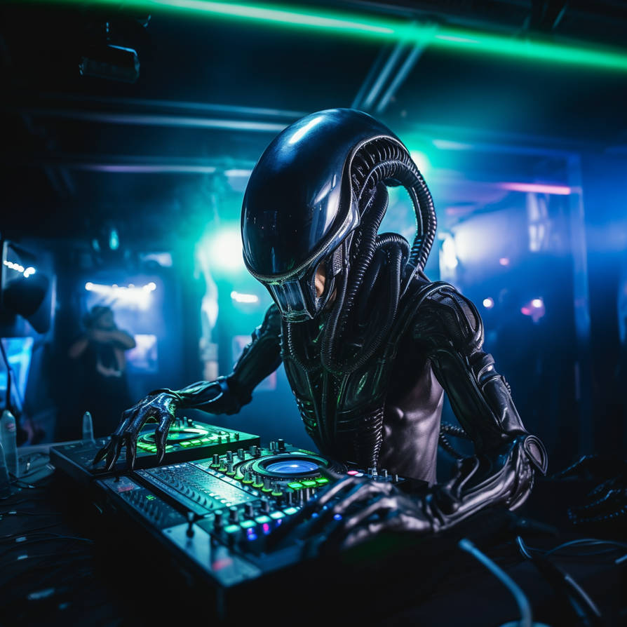 Alien Rave Dj Xenomorph alien as a DJ in a night club by Coolarts223 on DeviantArt