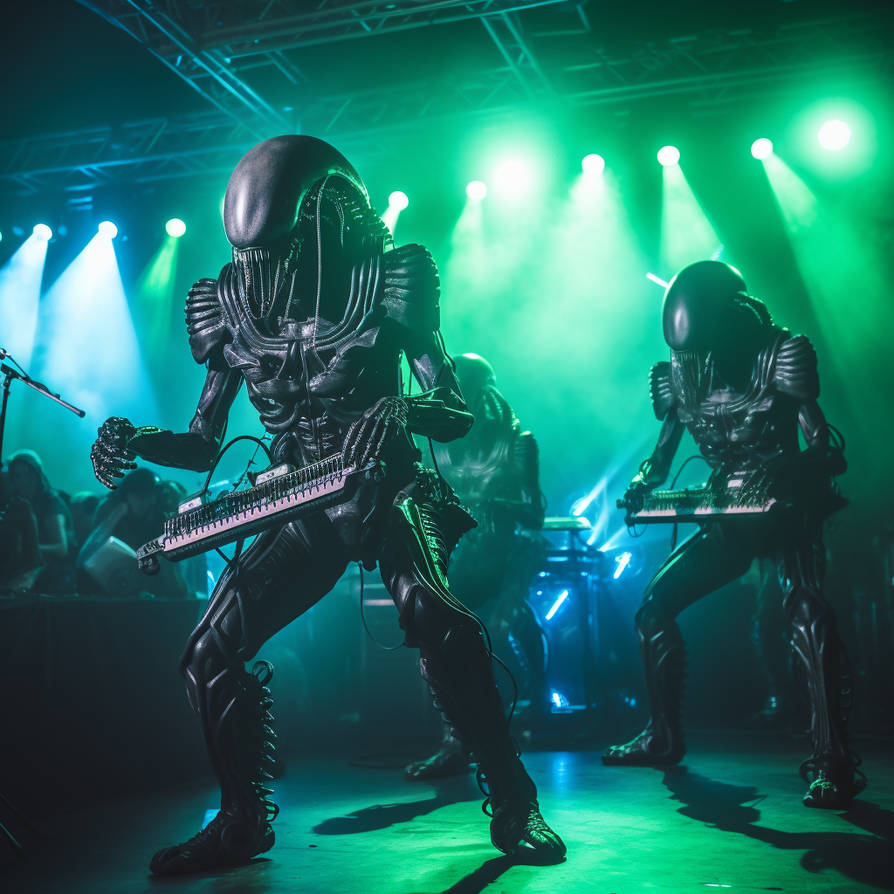 Rock concert by Xenomorph Alien band by Coolarts223 on DeviantArt