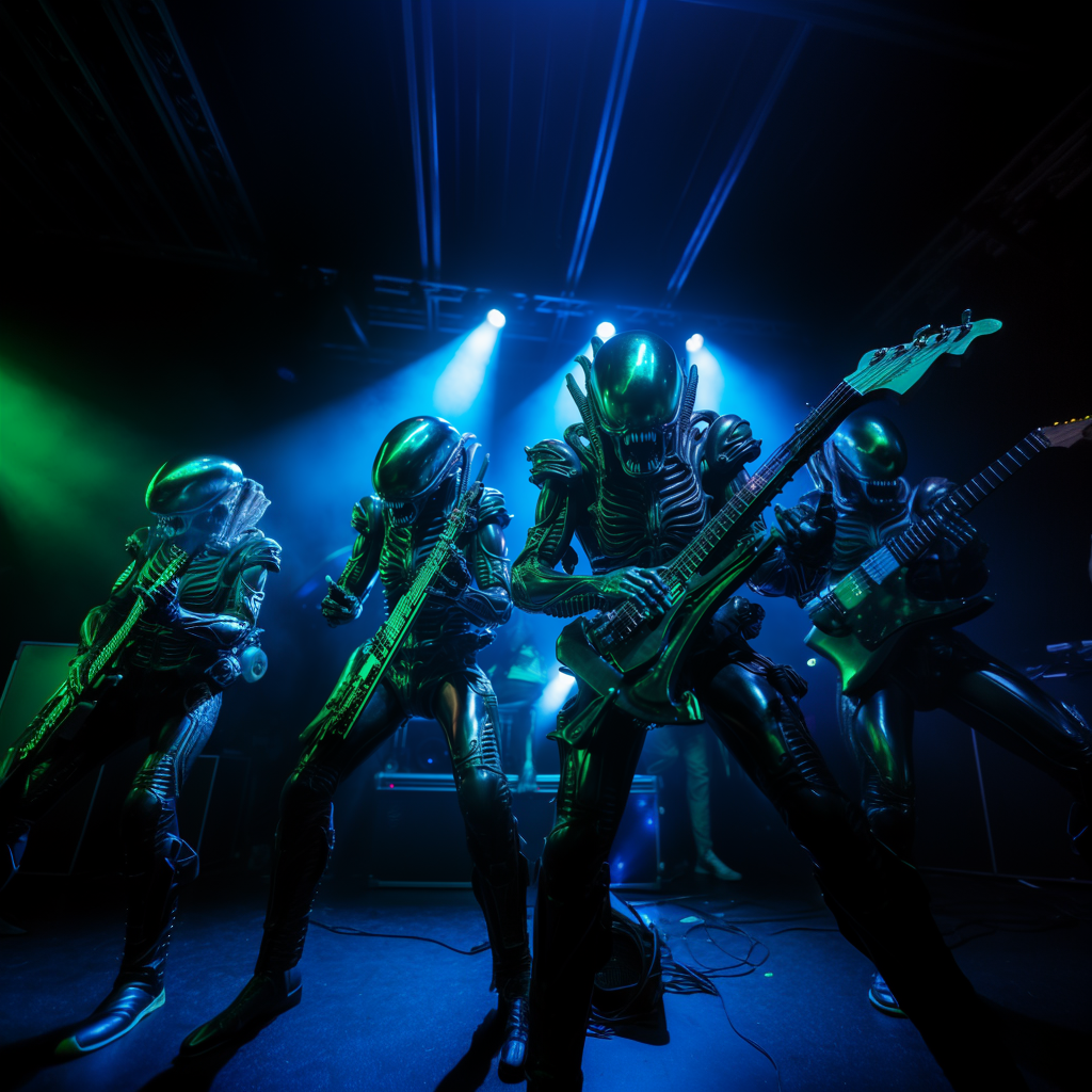 Alien Singer Rock concert by Xenomorph Alien band by Coolarts223 on DeviantArt