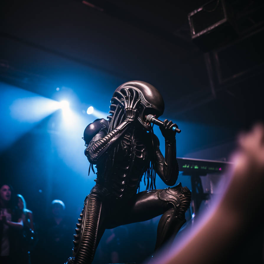 Alien Singer Xenomorph Alien as a singer on stage by Coolarts223 on DeviantArt