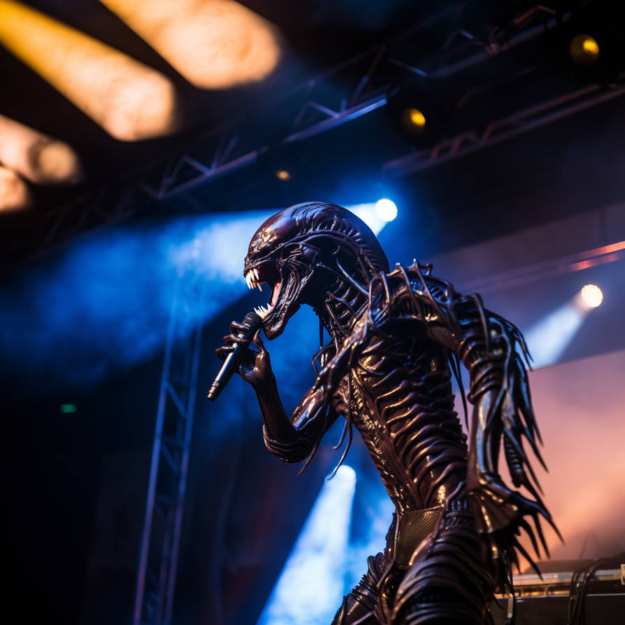 Alien Singer Xenomorph Alien as a singer on stage by Coolarts223 on DeviantArt