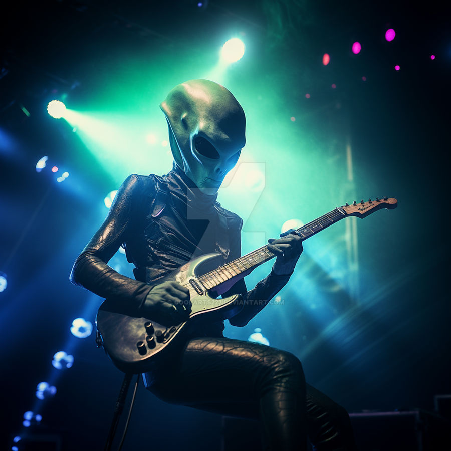 Alien Singer Alien as a guitarist on stage by Coolarts223 on DeviantArt
