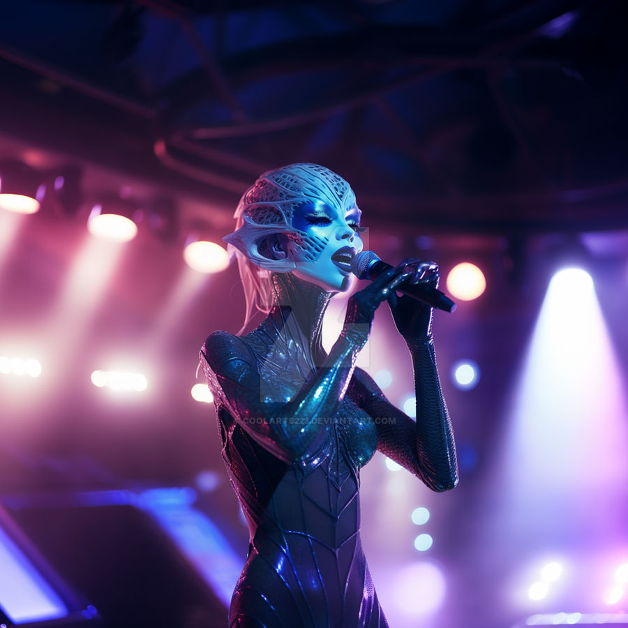 Alien Singer Alien woman as a singer on stage by Coolarts223 on DeviantArt