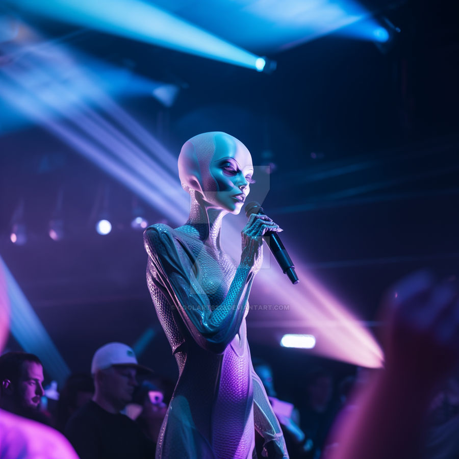 Alien Singer Alien woman as a singer on stage by Coolarts223 on DeviantArt
