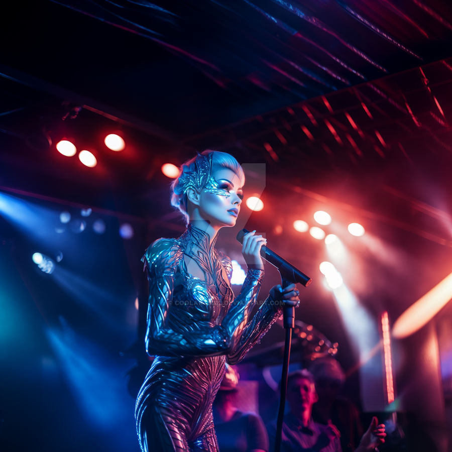 Alien woman as a singer on stage by Coolarts223 on DeviantArt