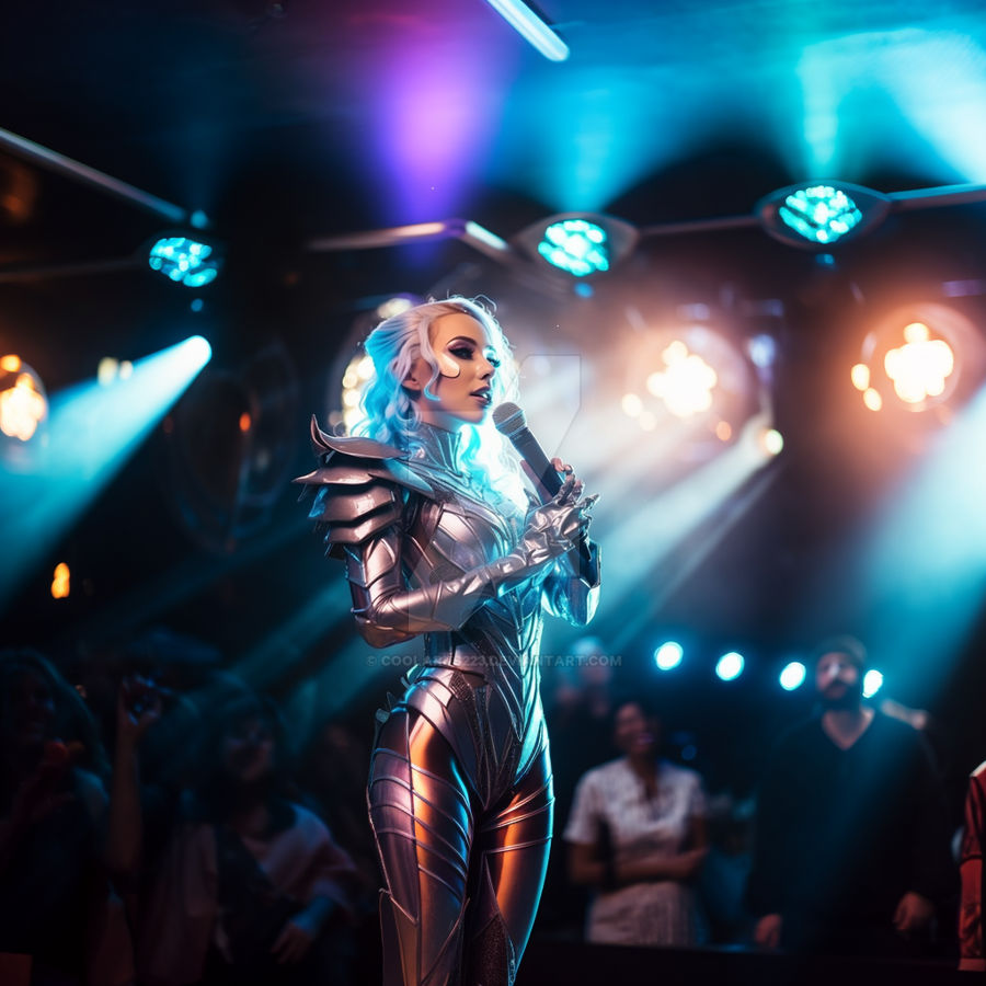 Alien woman as a singer on stage by Coolarts223 on DeviantArt