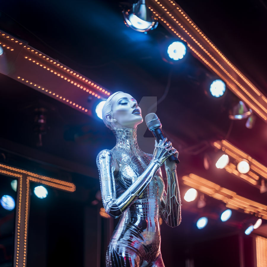 Alien woman as a singer on stage by Coolarts223 on DeviantArt