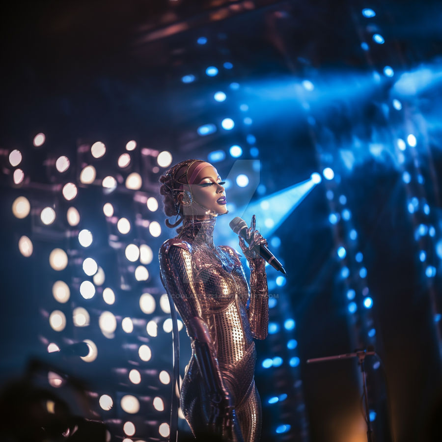 Alien woman as a singer on stage by Coolarts223 on DeviantArt