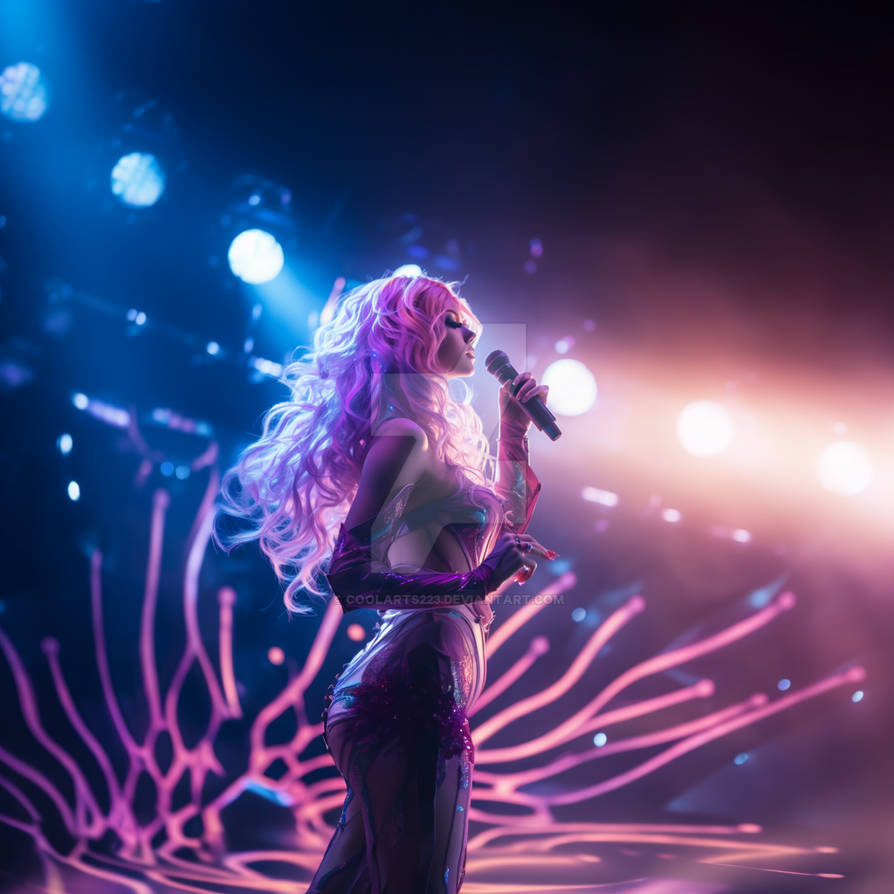 Seraphine from league of legends. On stage by Coolarts223 on DeviantArt