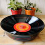 Vinyl record as a bowl for meal