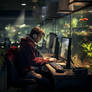 Aquariums instead of computers in gaming club