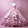Pink silk big dress for woman, Barbie style