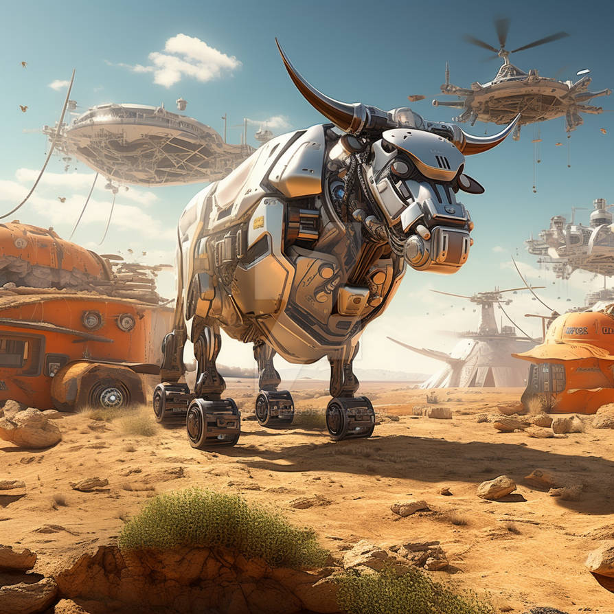 Robot Riding Bull Giant metallic robot bull in Mars planet by Coolarts223 on DeviantArt