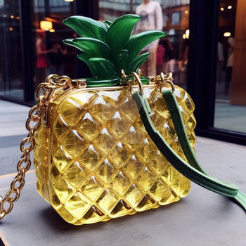 Fashionable luxurious handbag pineapple inspired