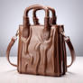 Fashionable handbag in style of coffee with milk