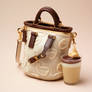 Fashionable handbag in style of coffee with milk