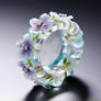 Fantasy translucent ring with flowers