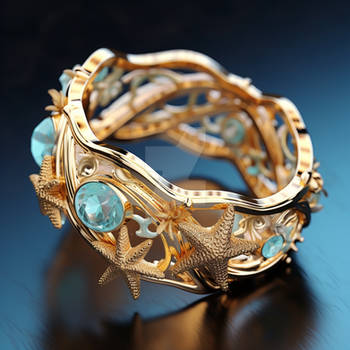 Beautiful marine ring with sea stars