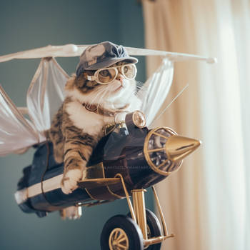 Cat test pilot flies aircraft