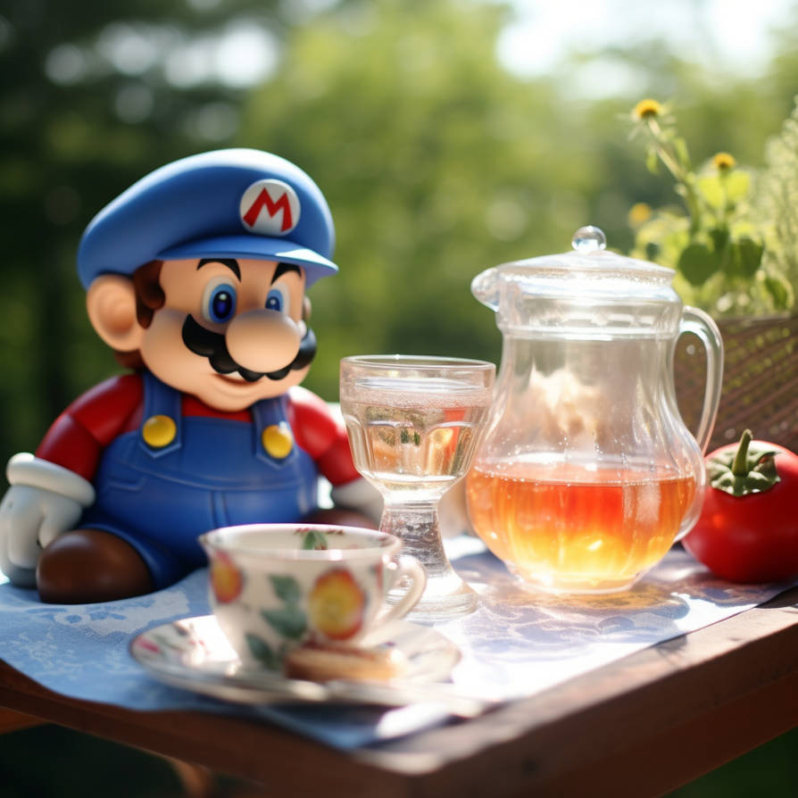 Mario on the table. Summer tea party by Coolarts223 on DeviantArt