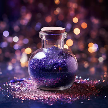 Magical potion with purple fairy dust