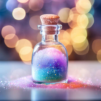 Magical potion with fairy dust