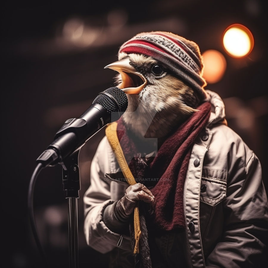 Ai Rapping Bird Anthropomorphic singing bird on stage by Coolarts223 on DeviantArt