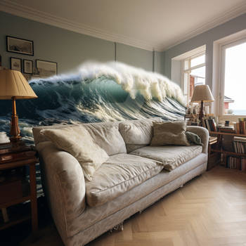 Tsunami wave in a room