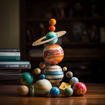 Toy pyramid made of Planets